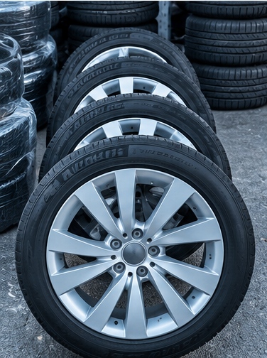 JIXHub Silver alloy wheel & tire set reference visual